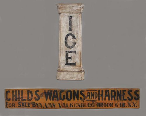 TWO FOLK ART WOODEN TRADE