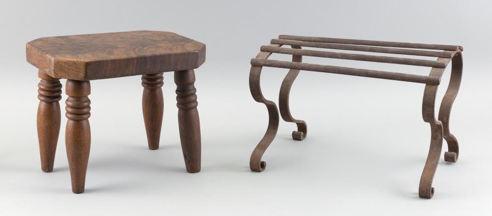 TWO FOOTSTOOLS 19TH CENTURYTWO