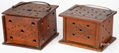 TWO FOOTWARMERS, 19TH C.<br>Tw