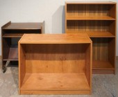TWO FORMICA OPEN SHELVES AND W