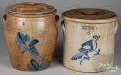 TWO FOUR GALLON STONEWARE CROC
