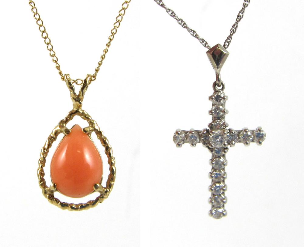 TWO FOURTEEN KARAT GOLD PENDANT