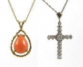 TWO FOURTEEN KARAT GOLD PENDAN