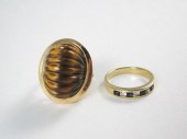 TWO FOURTEEN KARAT YELLOW GOLD
