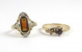 TWO FOURTEEN KARAT YELLOW GOLD