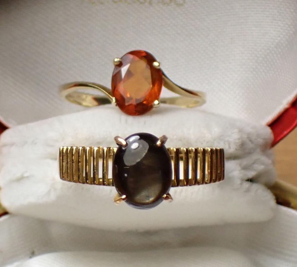 TWO FOURTEEN KARAT YELLOW GOLD