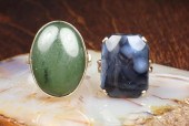 TWO FOURTEEN KARAT YELLOW GOLD