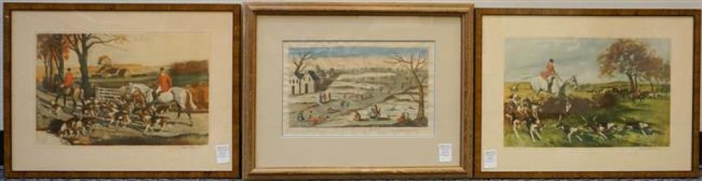 TWO FOX HUNTING COLOR PRINTS AND