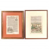TWO FRAMED 17TH / 18TH CENTURY
