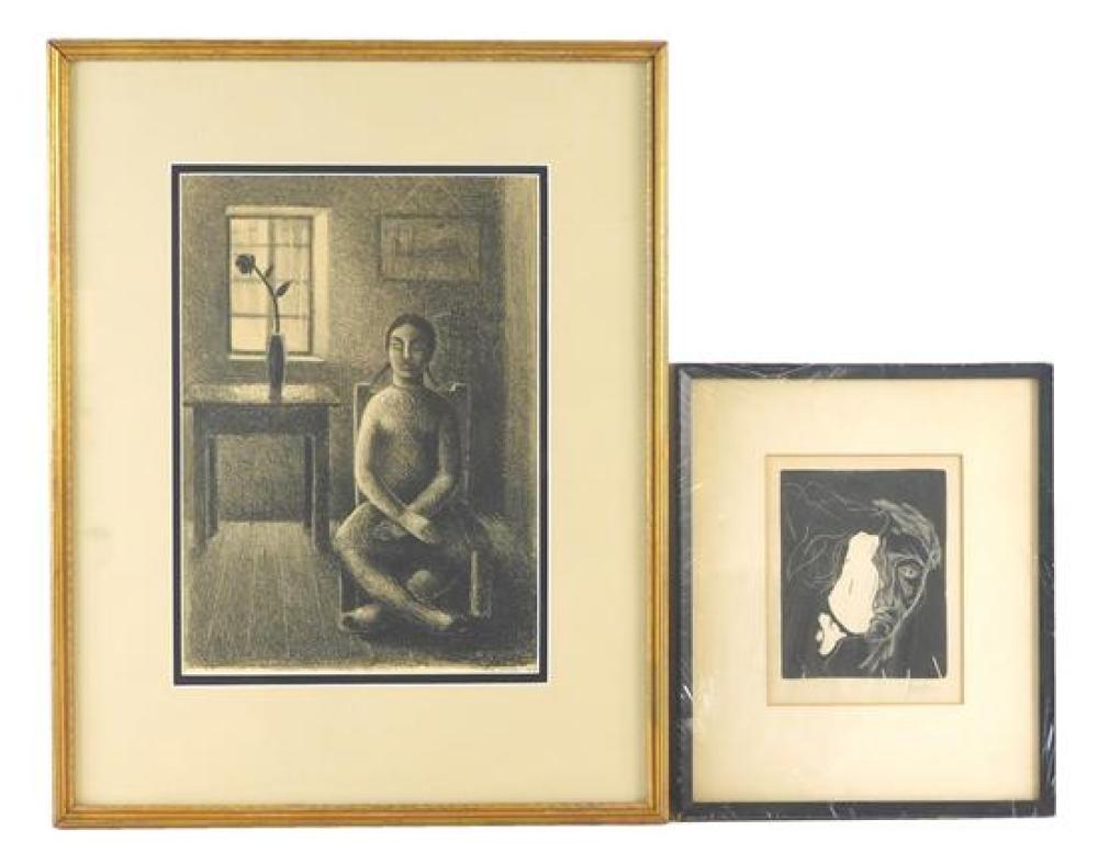 TWO FRAMED 20TH C. WORKS ON