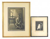 TWO FRAMED 20TH C. WORKS ON PA