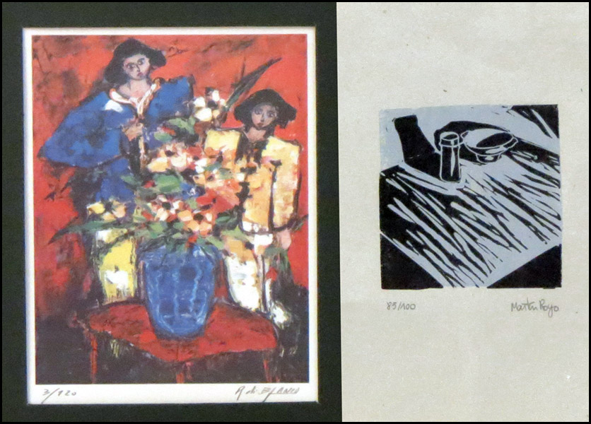 TWO FRAMED 20TH CENTURY PRINTS.