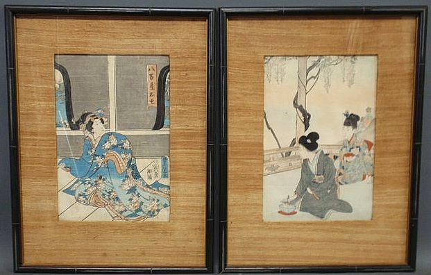 Two framed and matted Japanese