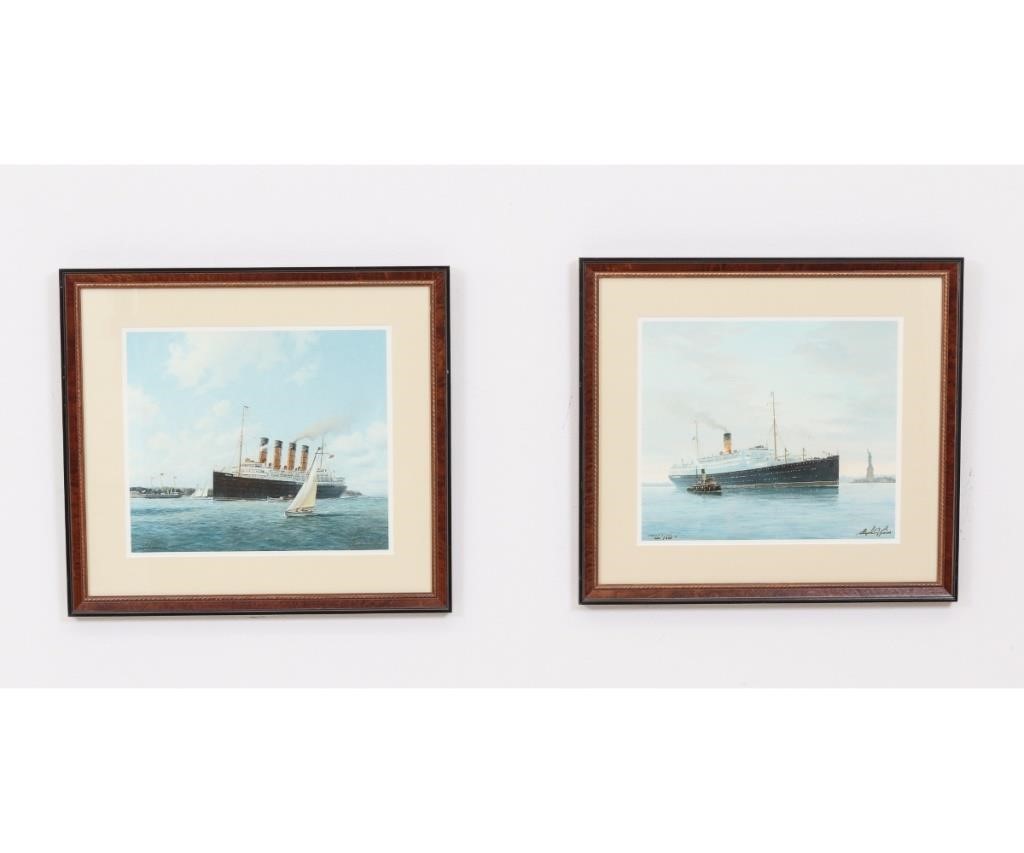 Two framed and matted, limited