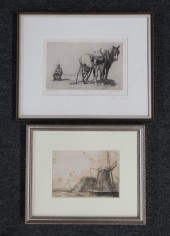 Two framed and matted prints t
