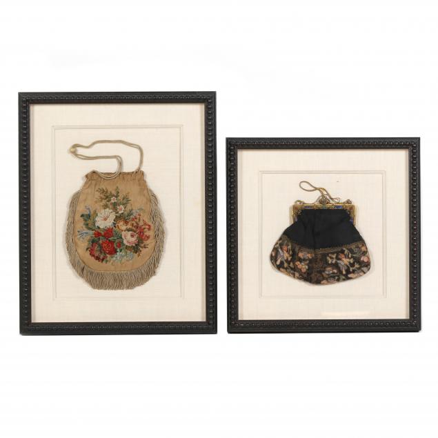 TWO FRAMED ANTIQUE EMBROIDERED