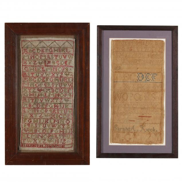 TWO FRAMED ANTIQUE NEEDLEWORK