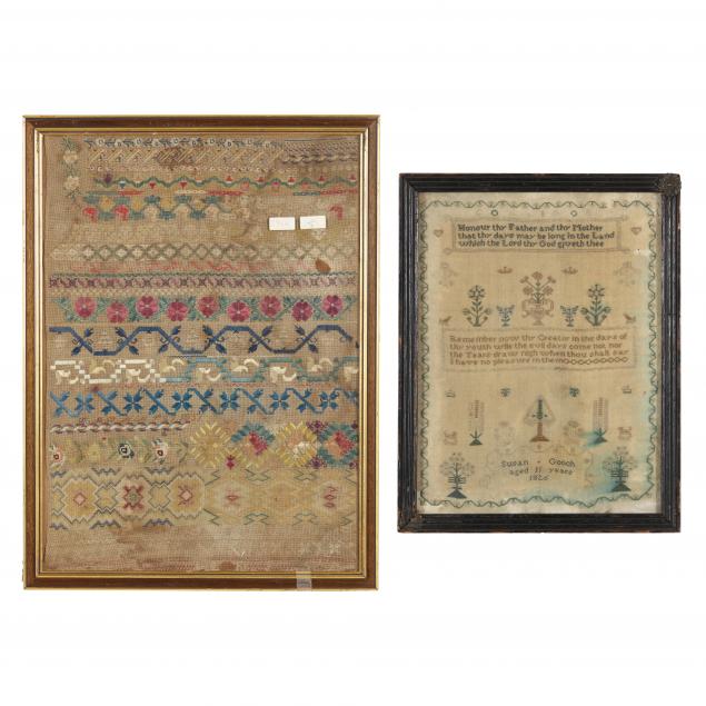 TWO FRAMED ANTIQUE NEEDLEWORK