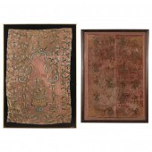 TWO FRAMED ANTIQUE TEXTILE FRA