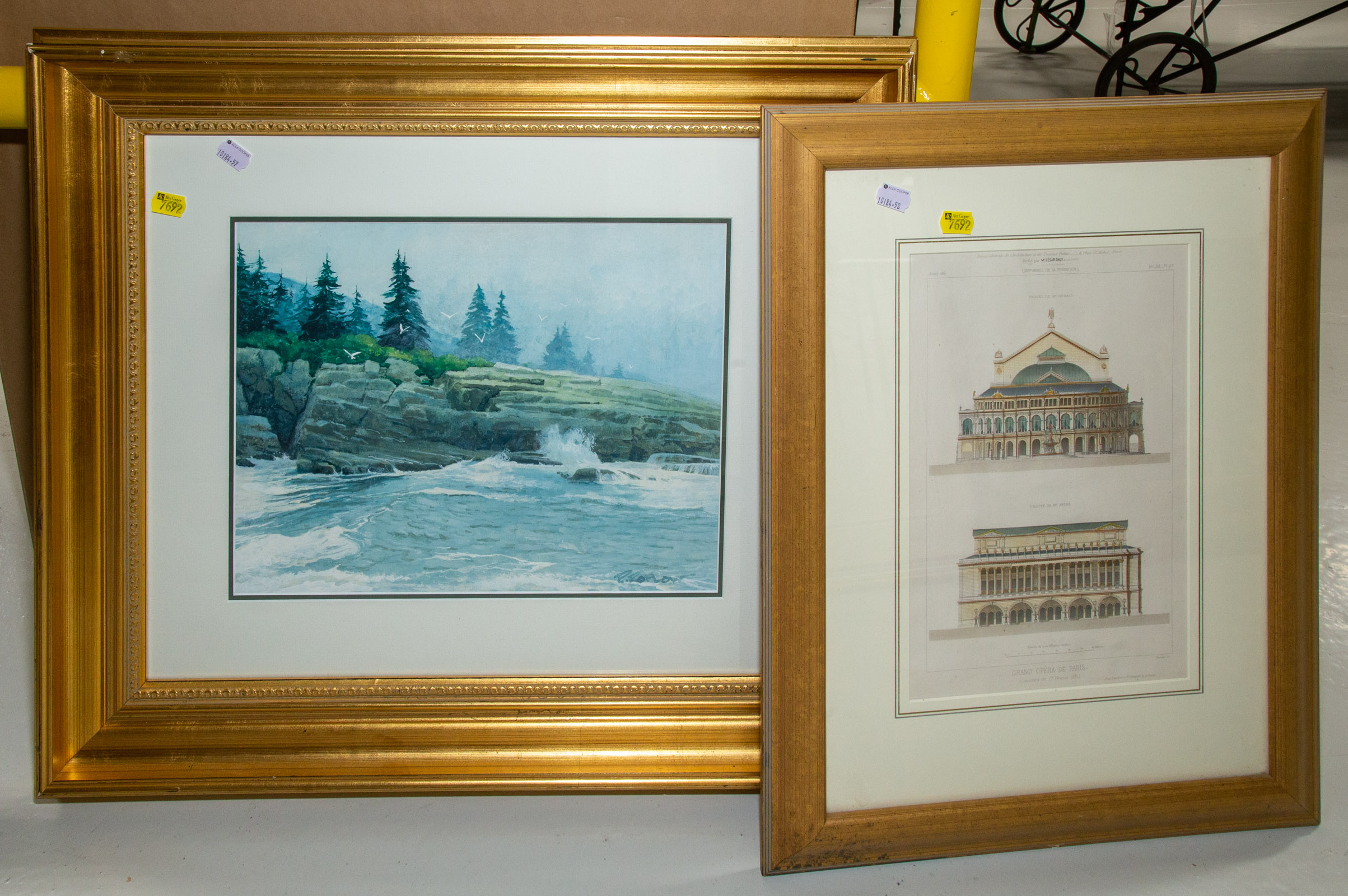 TWO FRAMED ARTWORKS 1.) Image of