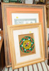 TWO FRAMED ARTWORKS Includes a