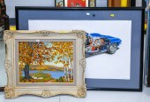 TWO FRAMED ARTWORKS Including