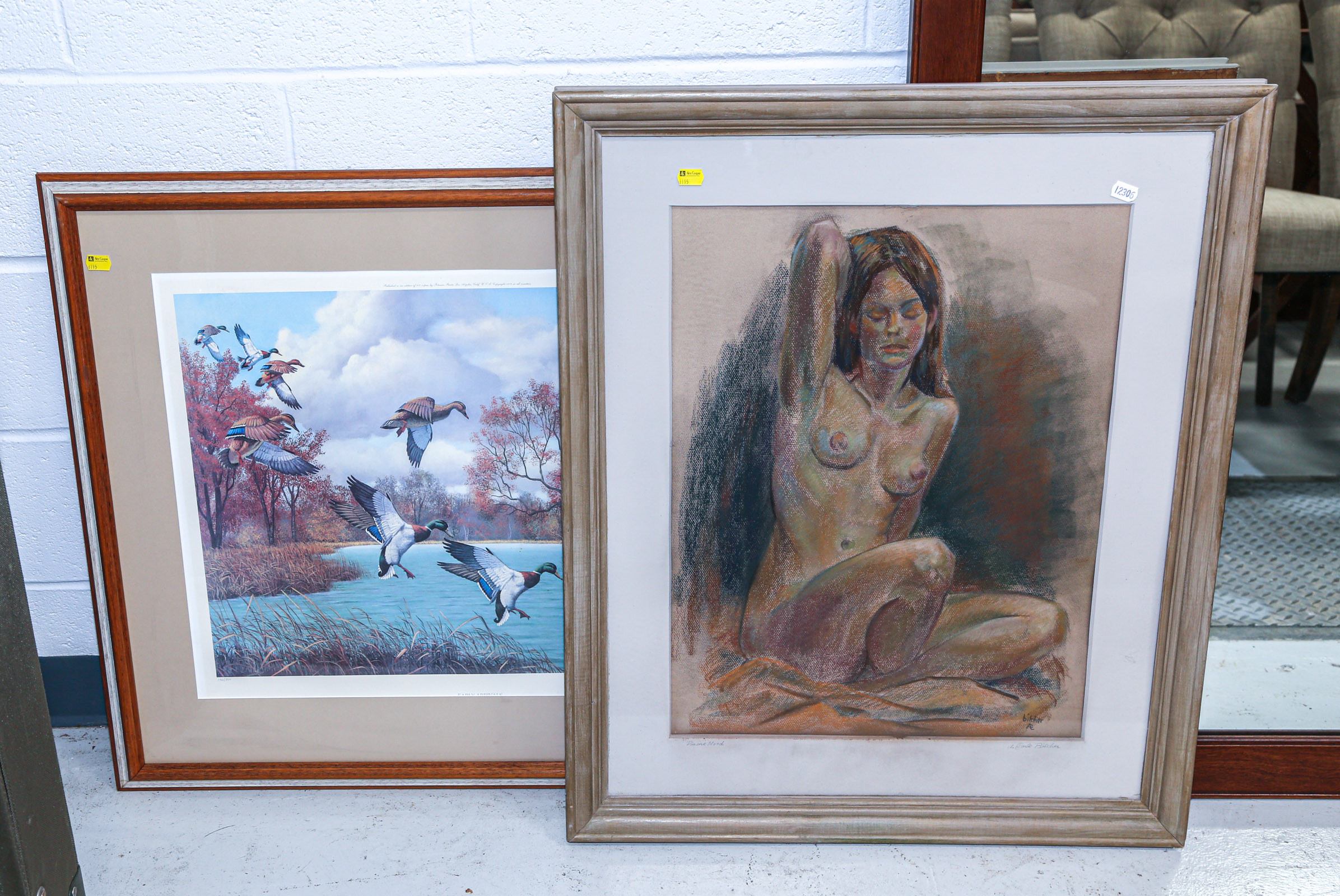 TWO FRAMED ARTWORKS Including