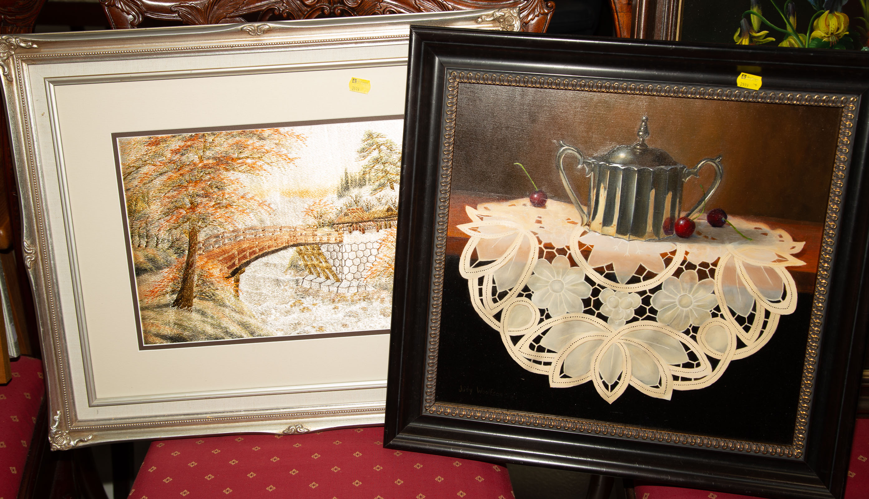 TWO FRAMED ARTWORKS Including still