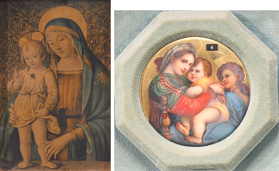 Two framed artworks of religious