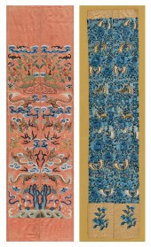TWO FRAMED ASIAN TEXTILESTwo f
