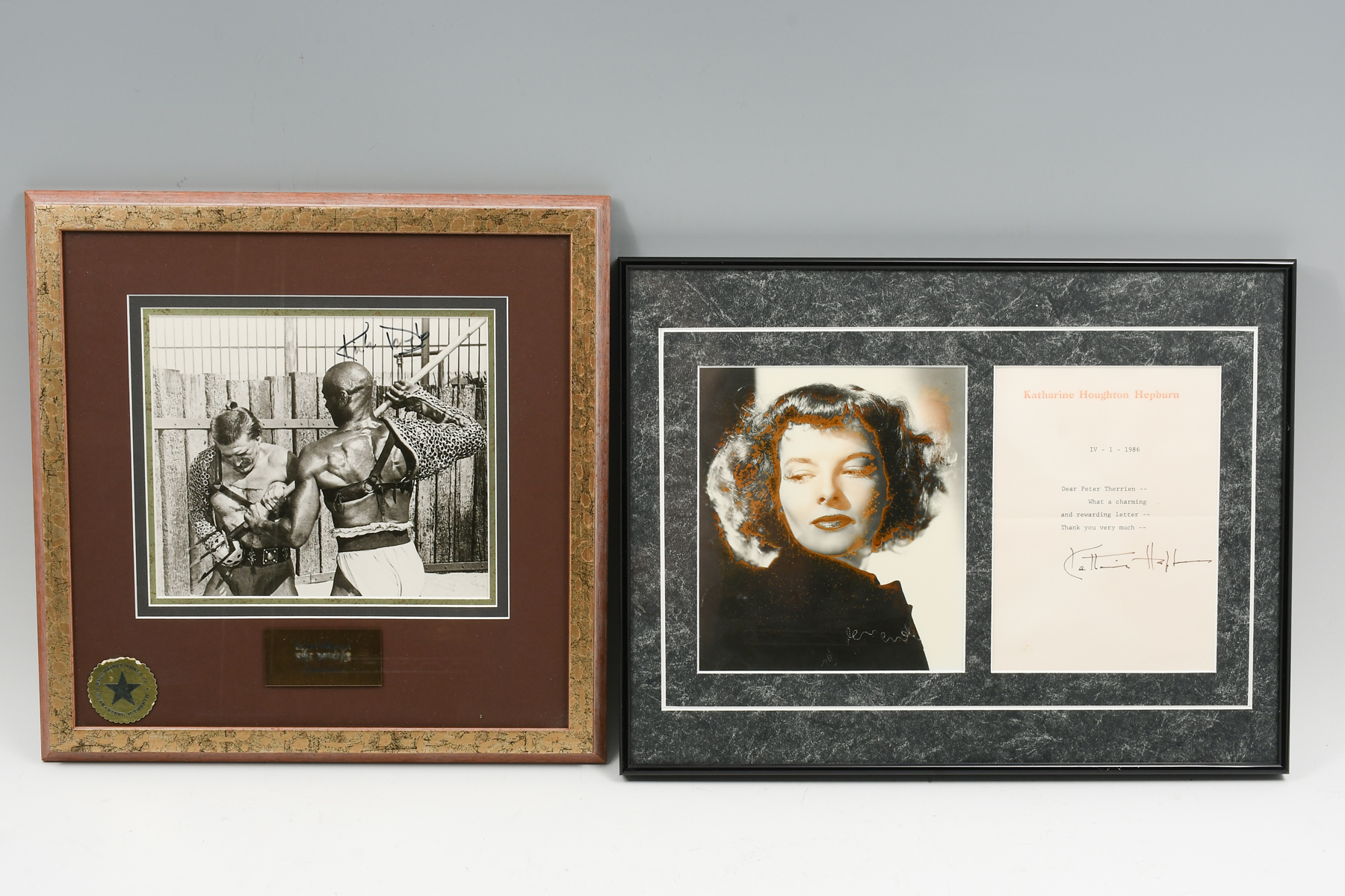 TWO FRAMED AUTOGRAPH PHOTOS OF