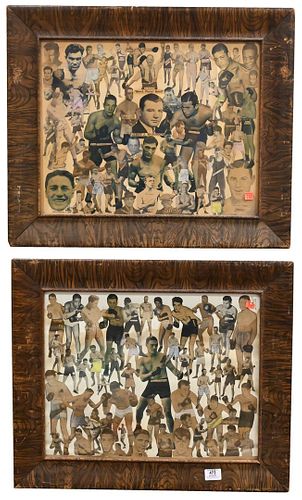 TWO FRAMED BOXING COLLAGETwo Framed