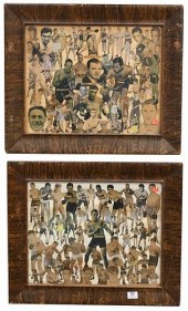 TWO FRAMED BOXING COLLAGETwo F