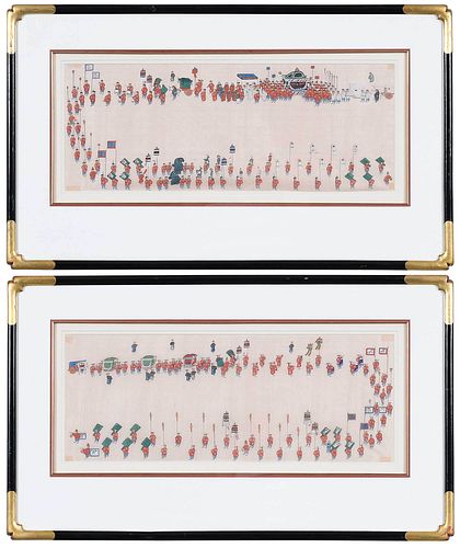 TWO FRAMED CHINESE PAINTINGS ON