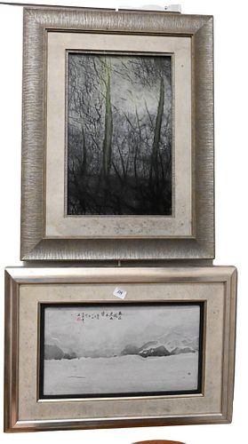 TWO FRAMED CHINESE SCHOLAR