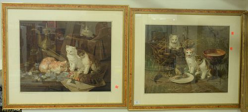 TWO FRAMED CHROMOLITHOGRAPHS OF