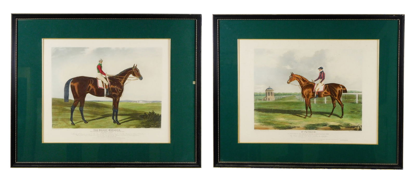 TWO FRAMED COLOR ENGRAVINGS, C.