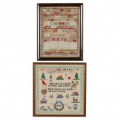 TWO FRAMED CROSS STITCH SAMPLE