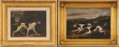 TWO FRAMED DOG PICTURES AND A