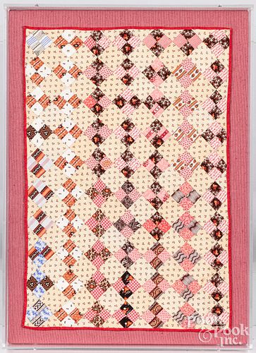TWO FRAMED DOLL QUILTS, LATE 19TH
