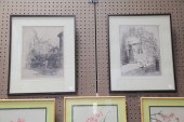 TWO FRAMED ETCHINGS.  French
