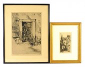 TWO FRAMED ETCHINGS, INCLUDING
