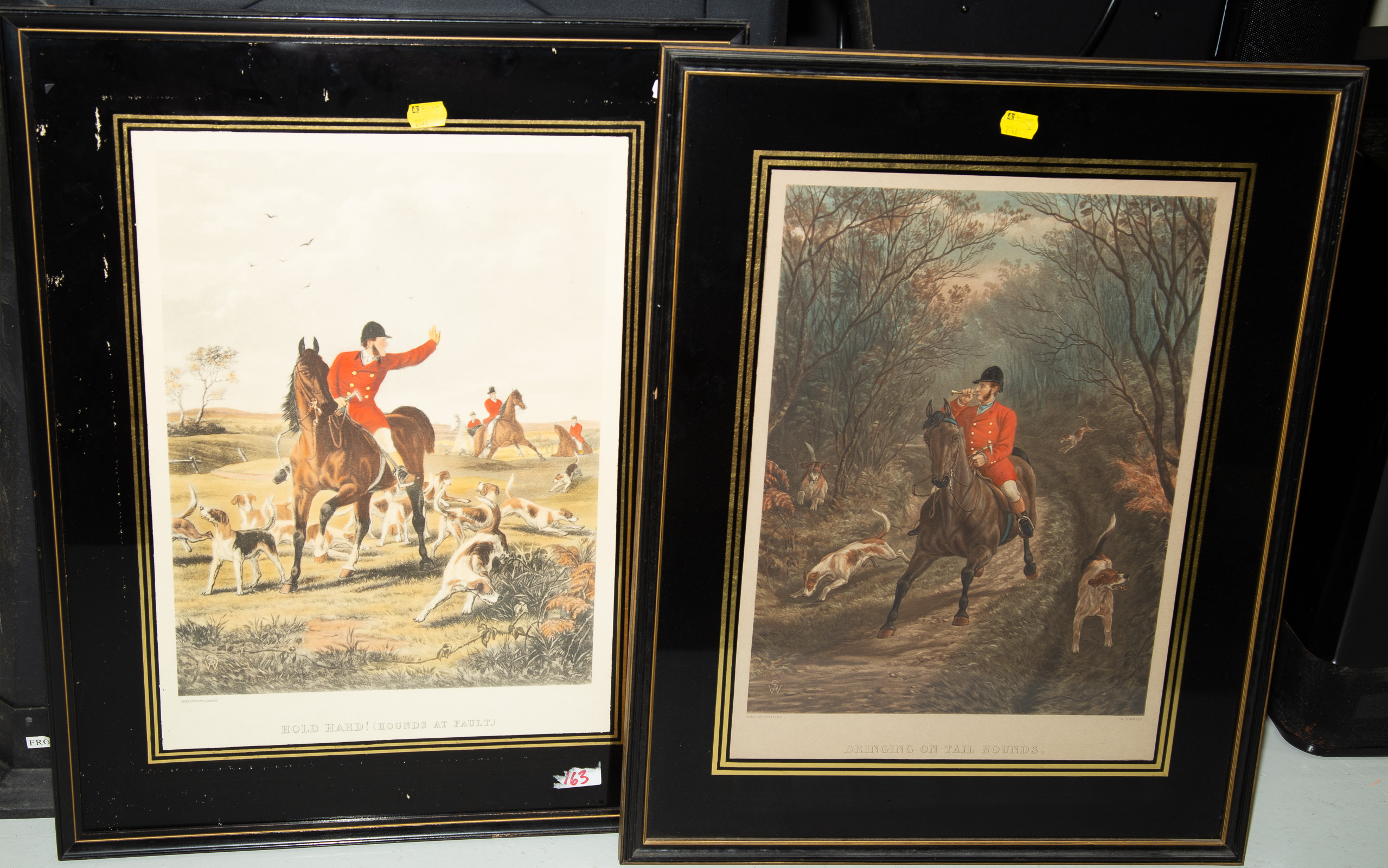 TWO FRAMED FOX HUNT PRINTS Both