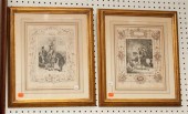 Two framed French lithographs
