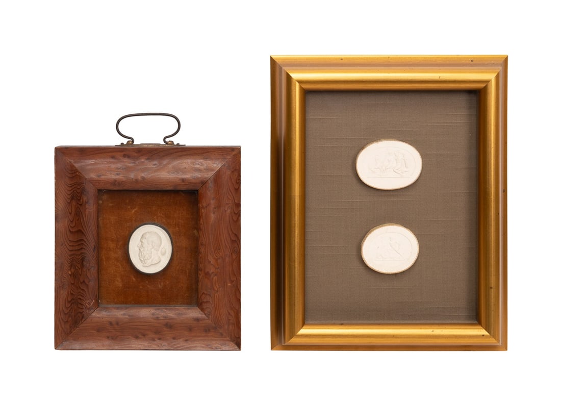 TWO FRAMED GRAND TOUR TYPE INTAGLIO