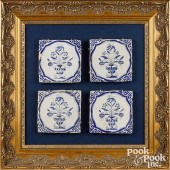 TWO FRAMED GROUPS OF BLUE AND