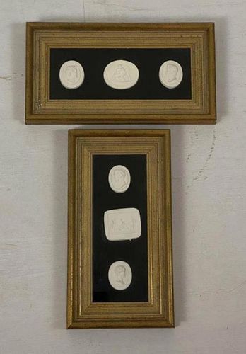 TWO FRAMED GROUPS OF THREE