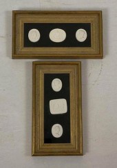 TWO FRAMED GROUPS OF THREE CAM