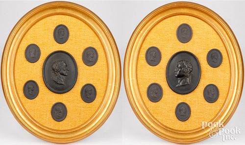 TWO FRAMED GROUPS OF WEDGWOOD