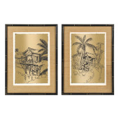 TWO FRAMED HAWAIIAN WOODBLOCK